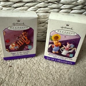 Hallmark Tigger in the Garden Ornament & Hallmark The Garden of Piglet & Pooh